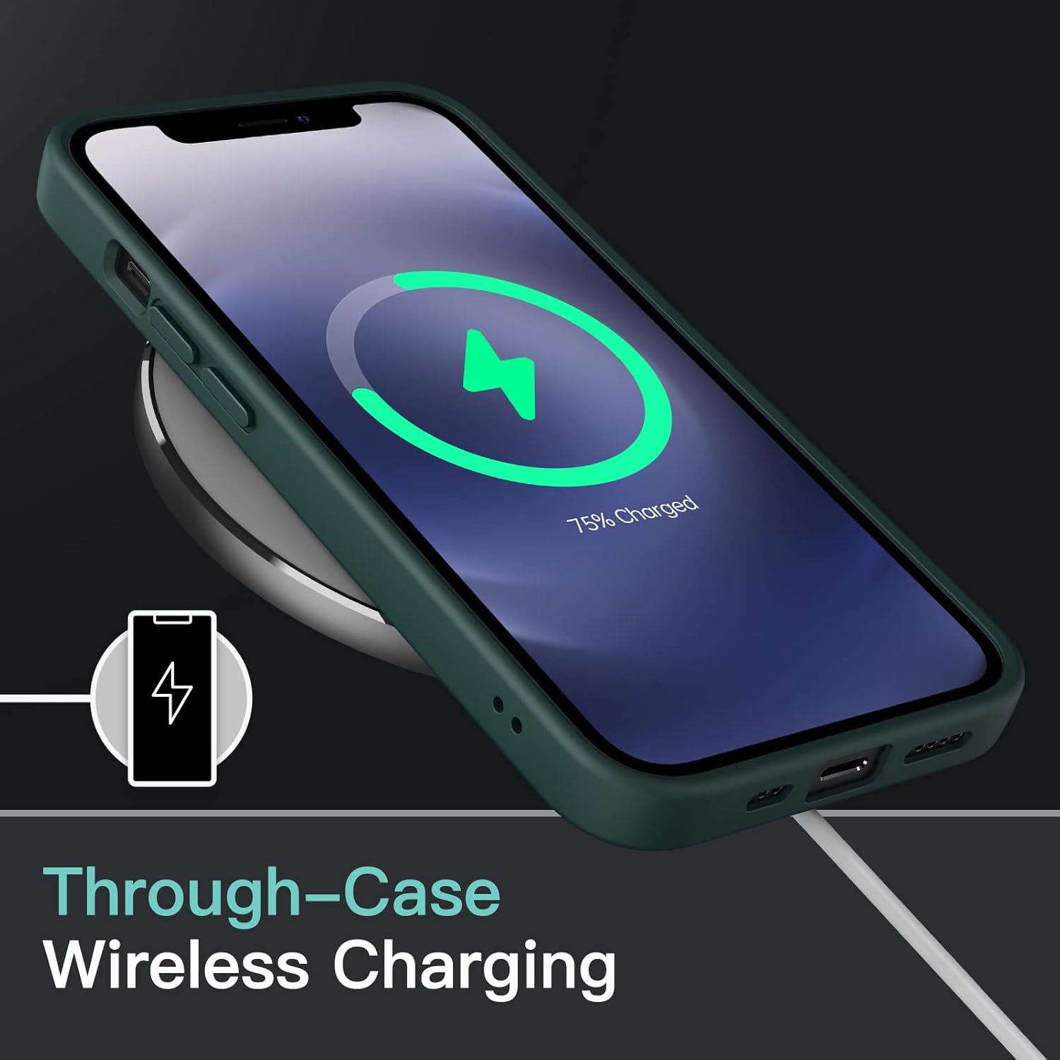 JETech Funda mate para iPhone 1212 Pro de 6.1 pulgadas, a prueba de golpes, protección contra caídas de grado militar, cubierta trasera translúcida
