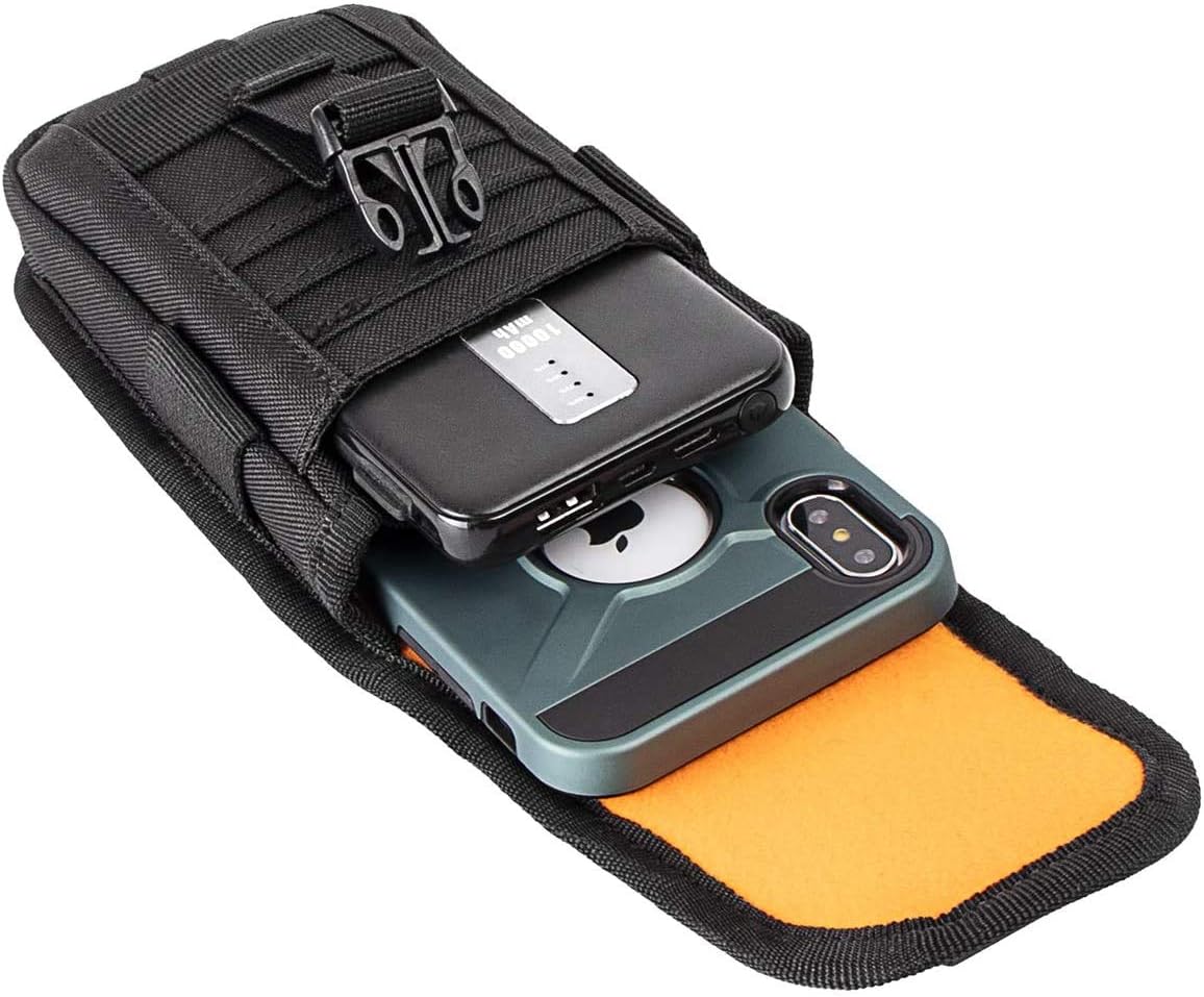 IronSeals Funda táctica para teléfono, funda táctica para teléfono inteligente, paquete EDC Molle, soporte para cinturón con parche de bandera