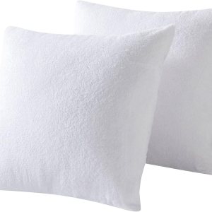 Protectores de almohada impermeables a prueba de plumas con cremallera de 16 x 16 pulgadas, paquete de 2 fundas de almohada cuadradas de rizo de Protectores de almohada impermeables a prueba de plumas con cremallera de 16 x 16 pulgadas, paquete de 2 fundas de almohada cuadradas de rizo de