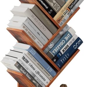ZRWD Estantería de árbol de 5 niveles, organizador de almacenamiento de libros, estante de almacenamiento de madera para oficina, hogar, escuela, ZRWD Estantería de árbol de 5 niveles, organizador de almacenamiento de libros, estante de almacenamiento de madera para oficina, hogar, escuela,