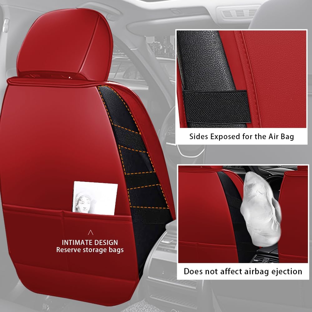 Funda de asiento de automóvil para Dodge Charger 2006-2023, 5 asientos, de piel napa, impermeable, antideslizante, compatible con bolsa de aire,