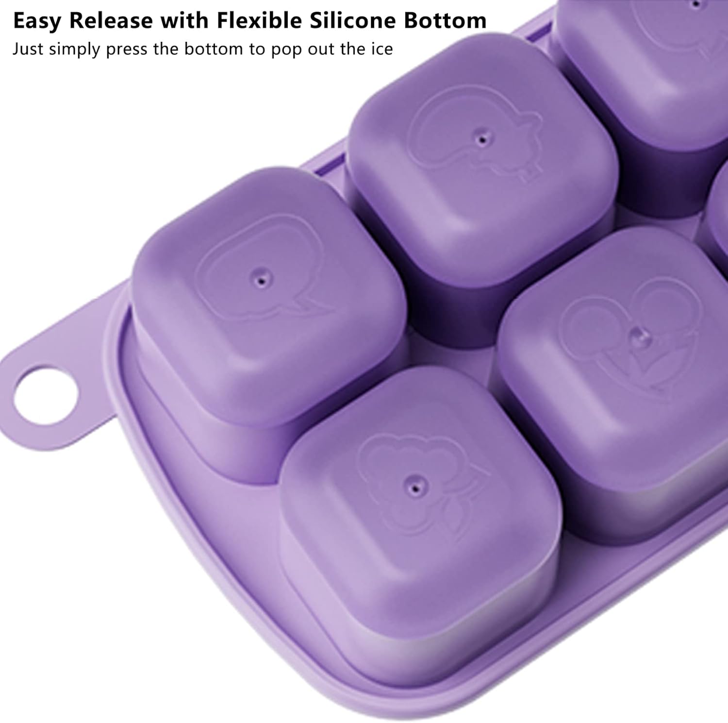 Molde para cubitos de hielo pequeño, paquete de 3 (24 cubos de 1.1 pulgadas), bandejas cuadradas para cubitos de hielo de 0.7 onzas con tapa, sin