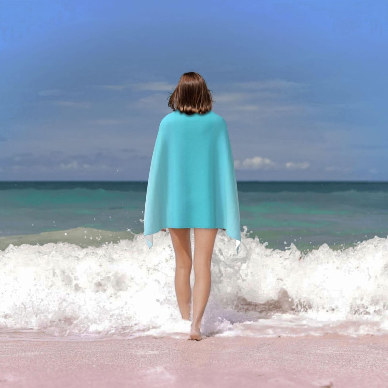 Yioniii Toalla de playa de lobo con ojos azules y rosas, toalla de playa resistente de gran tamaño para hotel, centro turístico, jacuzzi, spa, baño