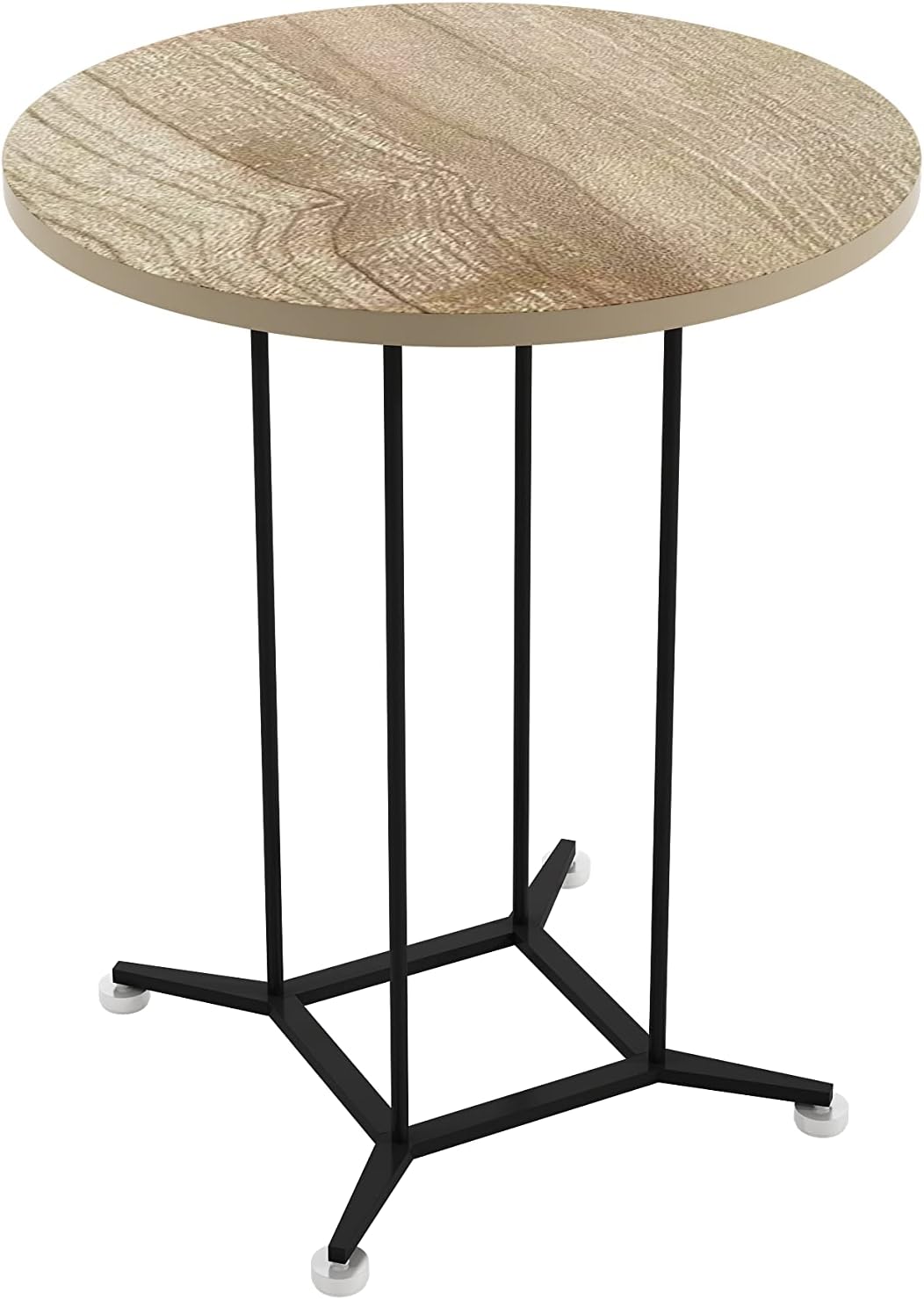 Mesa auxiliar redonda para dormitorios, mesa auxiliar redonda moderna para decoración del hogar para sala de estar y balcón, fácil montaje (cereza