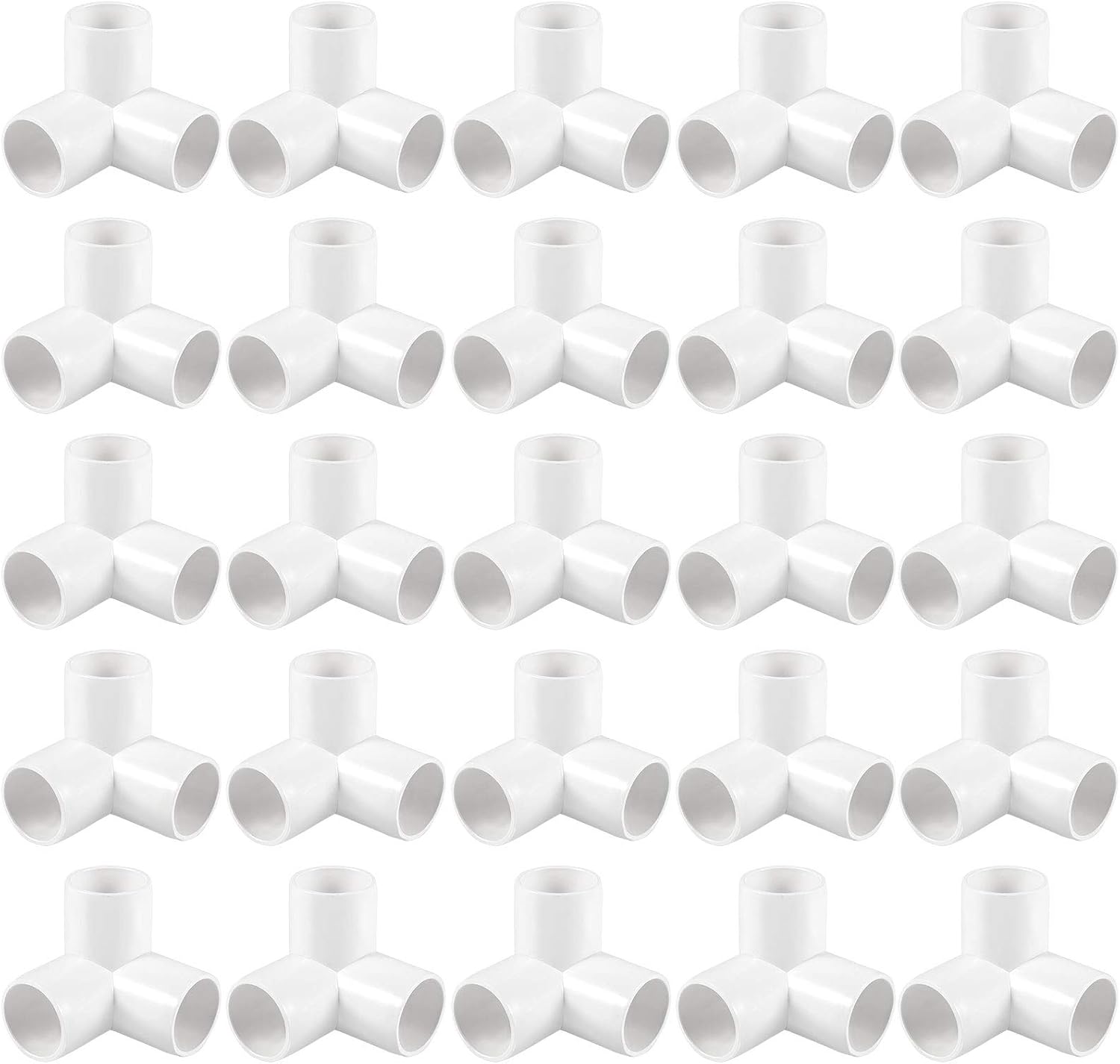 20 accesorios de PVC de 1 pulgada y 3 vías, codo de PVC, accesorios de tubería de PVC resistentes, accesorios de cono de PVC para conexión