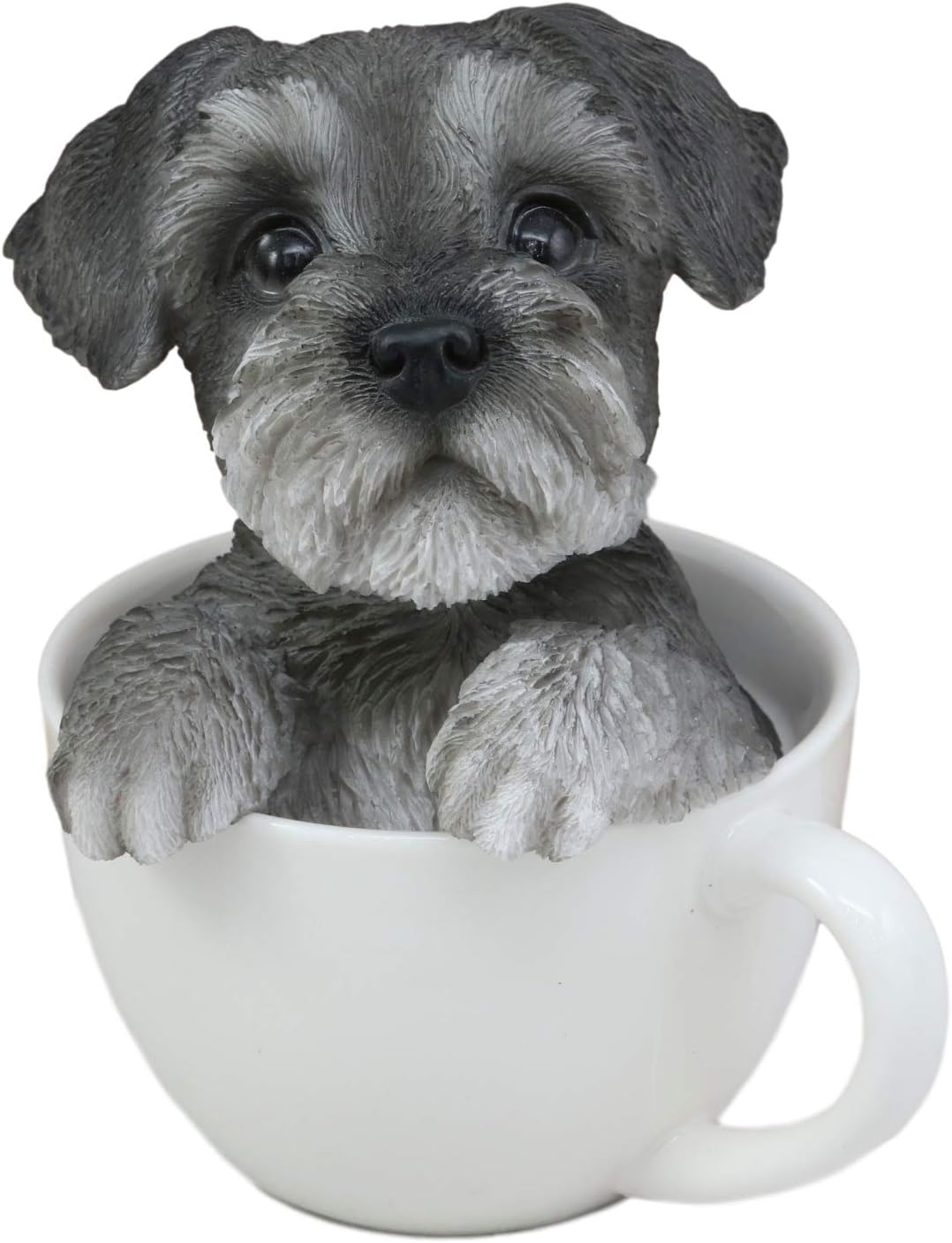 Ebros – Figura decorativa de resina coleccionable con ojos de cristal de perros de pedigrí, mascotas y amigos, de 5.75 pulgadas de alto, color gris