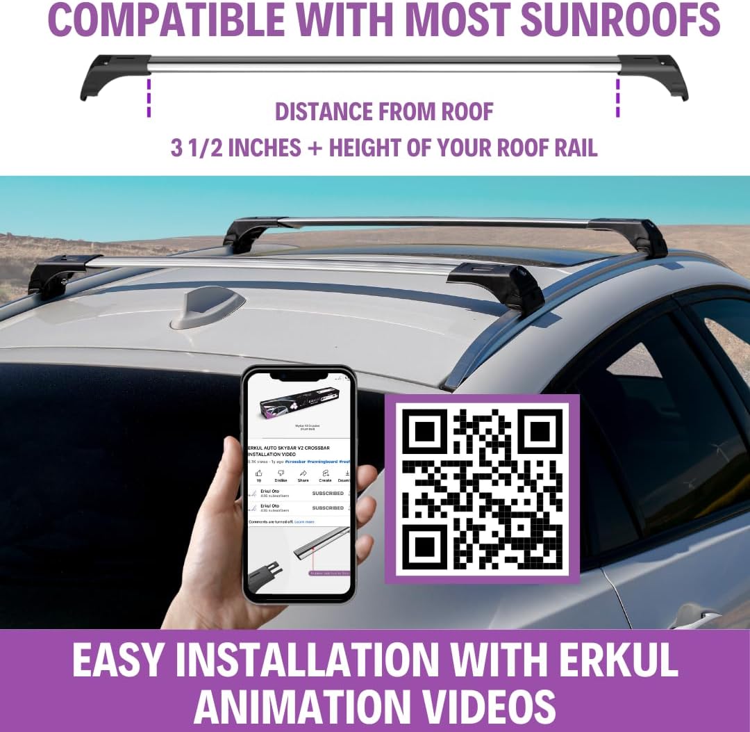 Barras transversales de techo para Volvo XC40 2018-2023  Barras transversales de aluminio antirrobo para techo, portaequipaje, kayak, canoa,