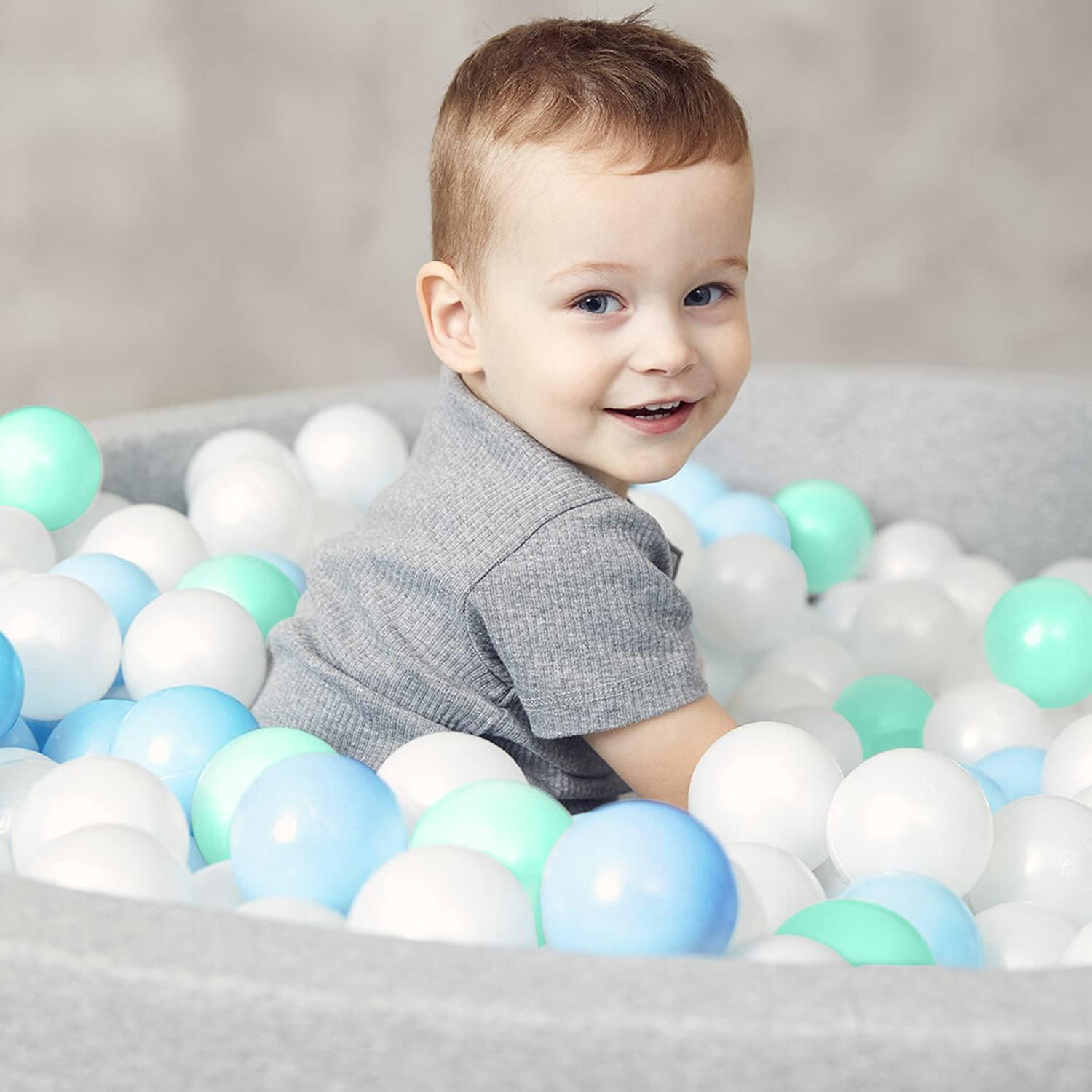 Bule Ball Pit Balls – 170 bolas de plástico para niños pequeños, corralito de pelotas, sin BPA, a prueba de aplastamiento, túneles de gateo, bolas
