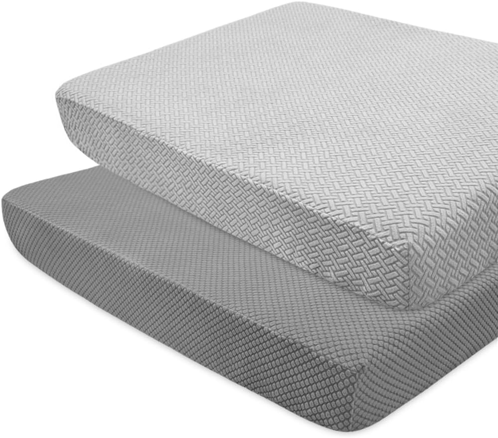 BlueSnail Funda de colchón suave y acogedora Pack n Play, protector de sábana bajera ajustable para Pack n Play, transpirable y 100% poliéster para