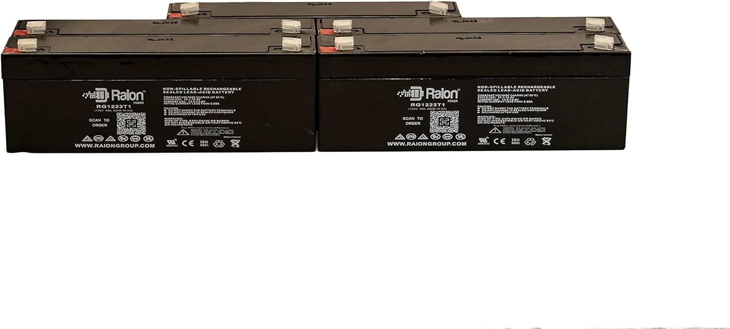 Raion Power 12V 2.3Ah Replacement AGM Battery for Hoyer HPL-P – 5 Pack
