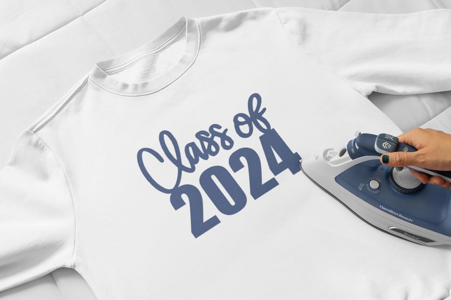 Class Of 2024 Word Iron On Transfer, Graduation Decal, DIY Craft, Heat Transfer Graphic, Senior Tshirt Patch, Vinyl Applique for Shirt, Pick Size