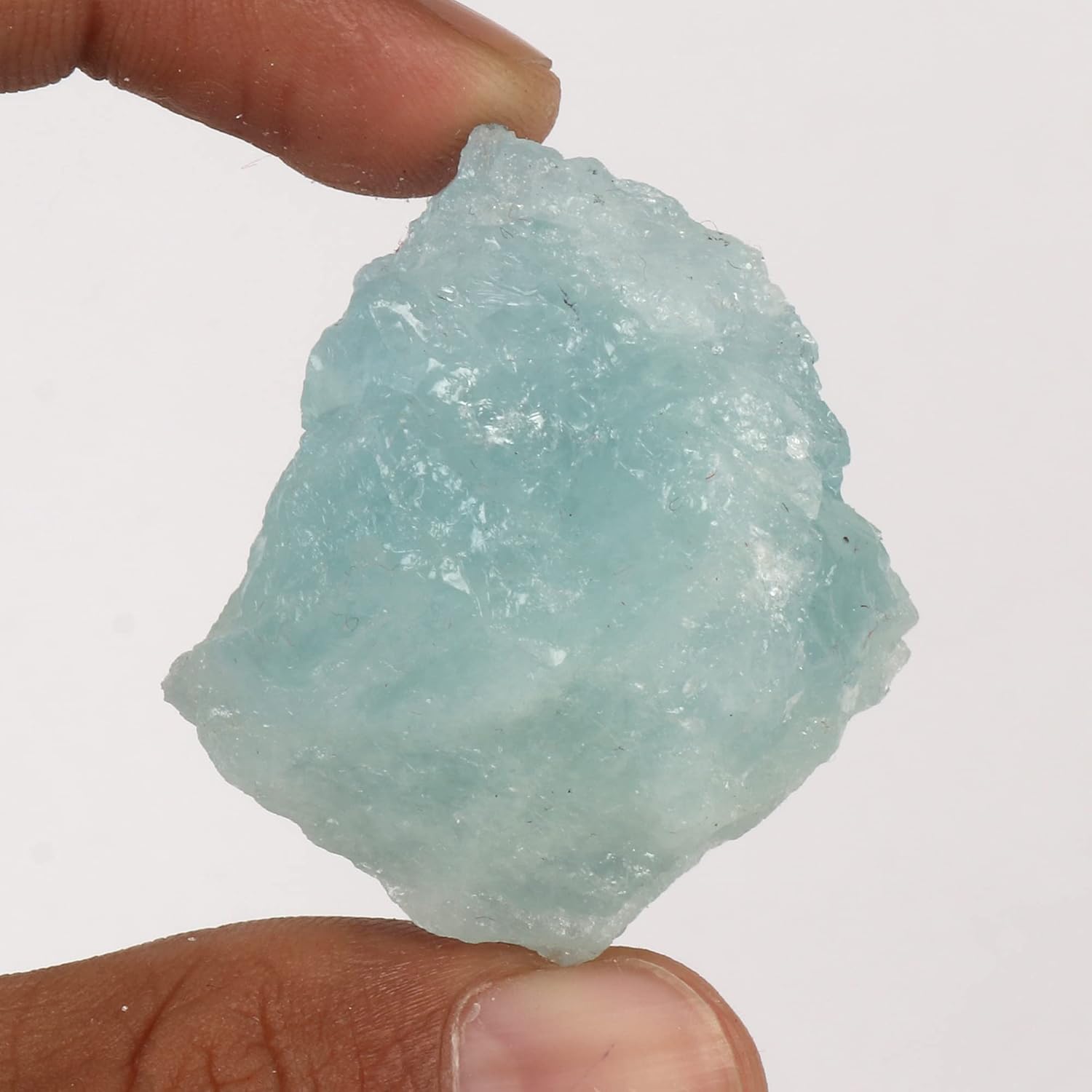 GEMHUB 202.15 CT Natural Rough Aqua Sky Aquamarine Loose Gemstone for Tumbling,Cabbing,Crystal Healing,Décor & Other