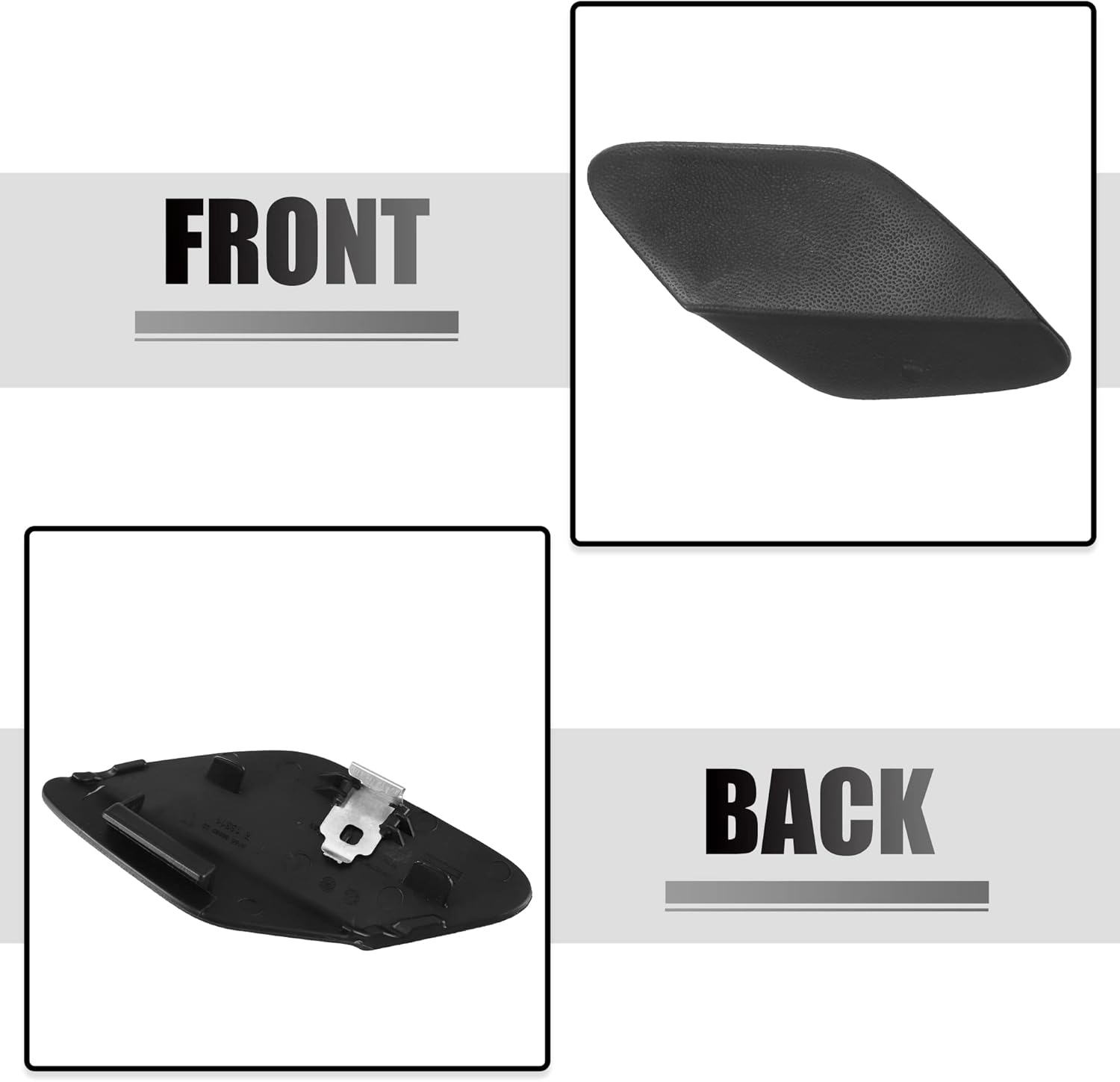 ACROPIX Tapa de gancho de remolque para parachoques trasero derecho para Mercedes-Benz GLS 550 – Paquete de 1 negro