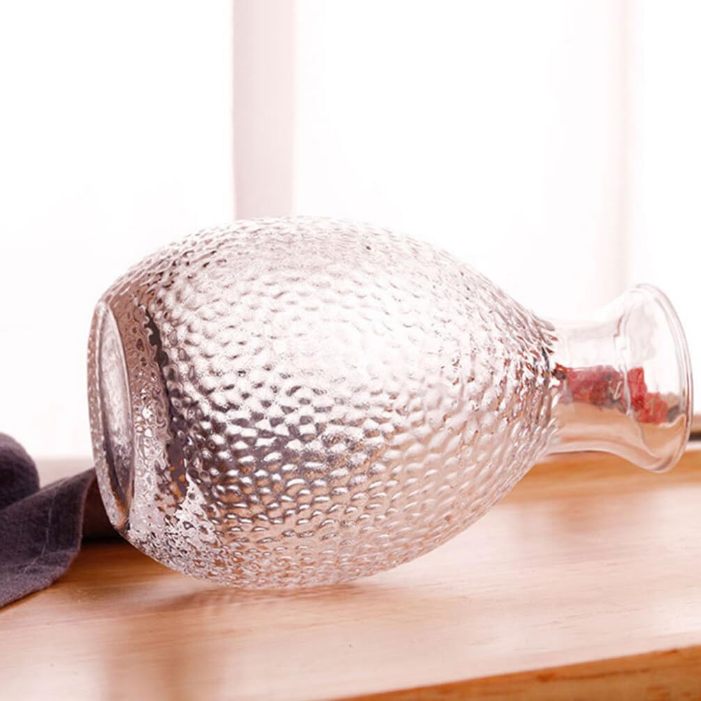 UPKOCH Botella de vidrio para sake japonés, botella de cristal de sake tradicional, jarra de vino chino, jarra de servir sake refrigerada, jarras de
