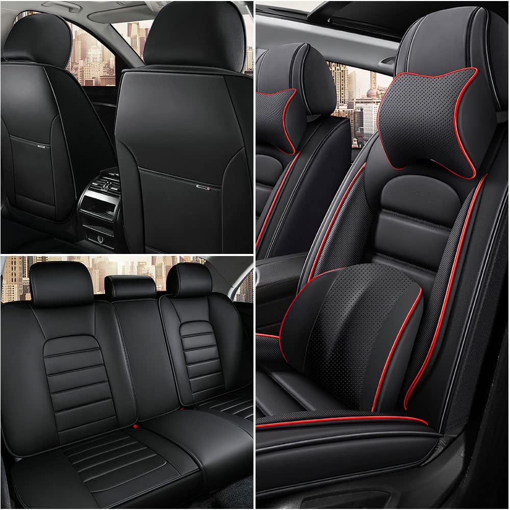 Iceleather Fundas de asiento de automóvil de lujo para GMC Sierra 1500 2005-2023, impermeables, suaves, transpirables, de piel sintética, con