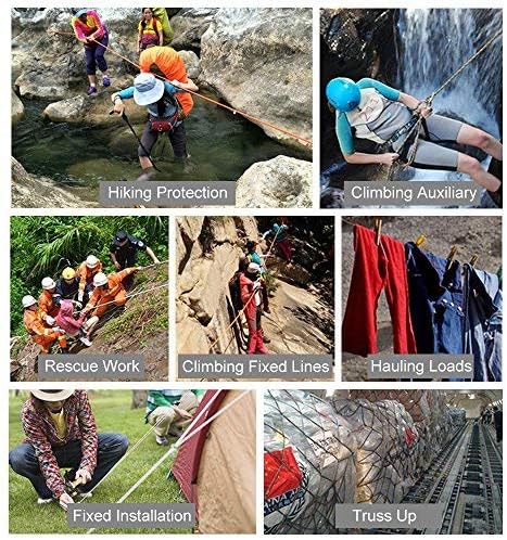X XBEN Cuerda de escalada al aire libre 10M (32 pies) 20M (64 pies) 30M (96 pies) 50M (160 pies) 70M (230 pies) 152M (500 pies) 352M (1000 pies)