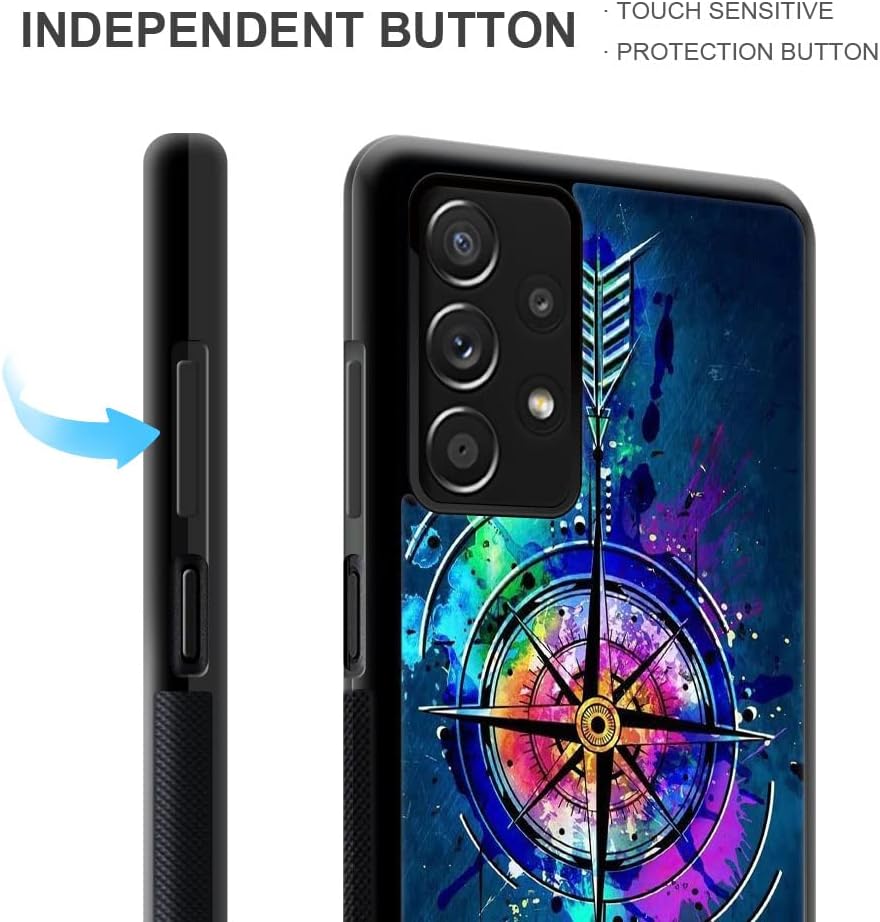 DJSOK Funda compatible con Samsung Galaxy A32 5G, diseño de flecha de brújula y arco de lujo con patrón de diseño de espalda + funda protectora de