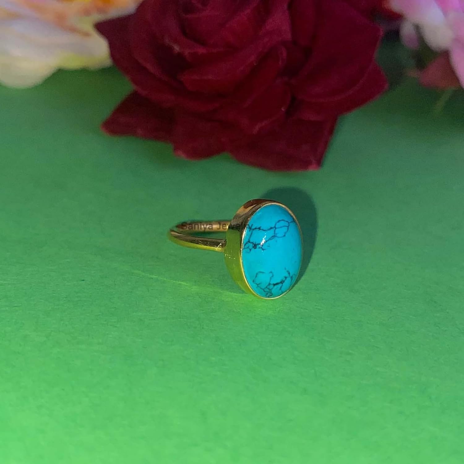 Handmade Oval Gemstone Dainty Minimalist Ring  Yellow Gold Vermeil Ring  Solid 925 Sterling Silver Statement Ring  Everyday Wear Rings For Women