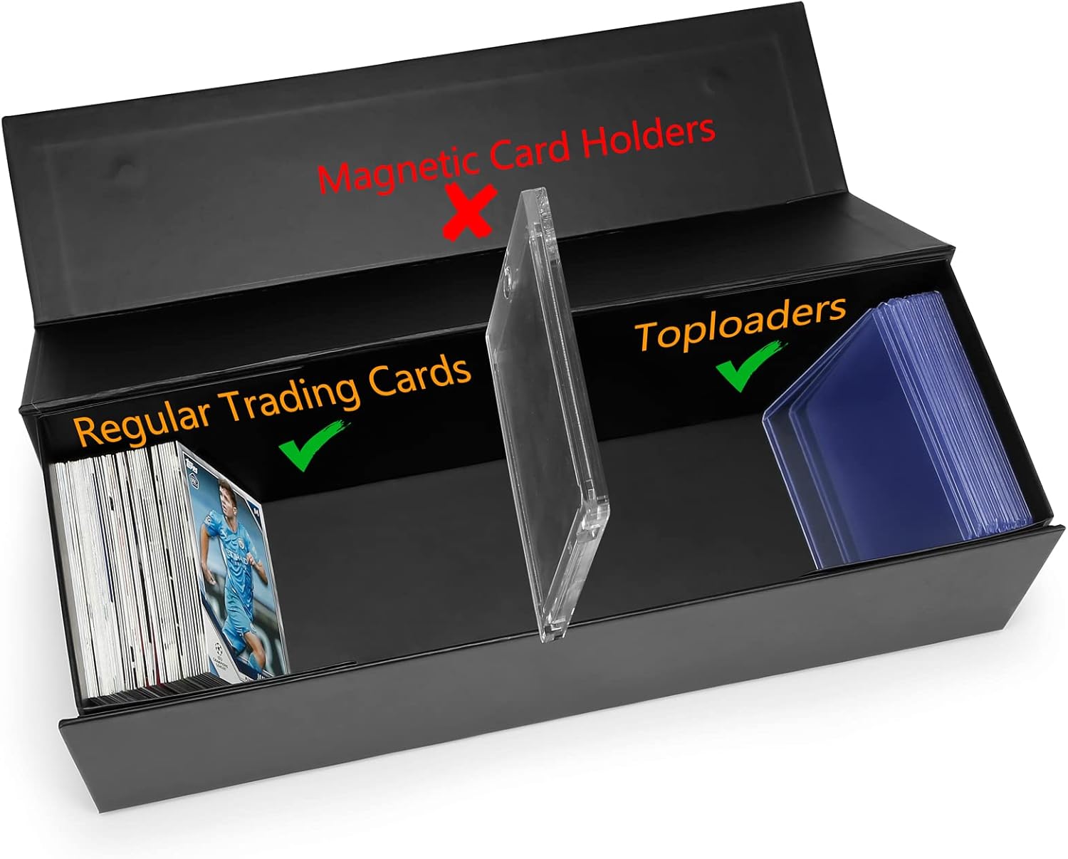 Paquete de 2 cajas de almacenamiento para tarjetas coleccionables  Caja de almacenamiento Toploader  Caja de almacenamiento de tarjetas de béisbol