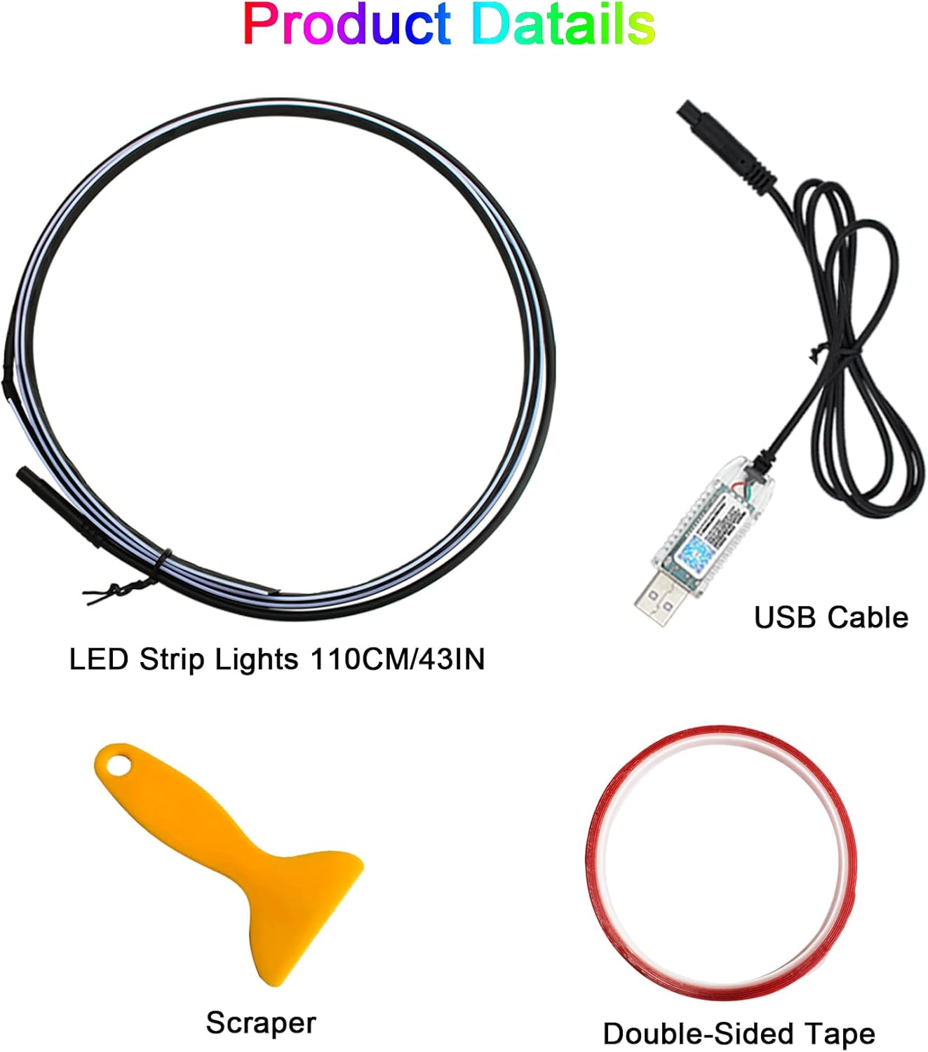 Luces LED de coche interior Dreamcolor RGB iluminación ambiental USB LED tira de luces para coches APP sincronización de música inalámbrica ritmo