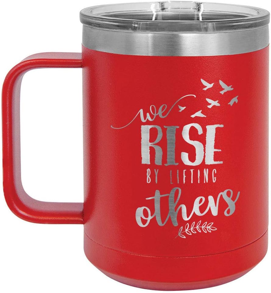 ONLYGIFTS.COM – Taza de café con tapa deslizante (13.0fl oz), diseño con texto en inglés, Rojo