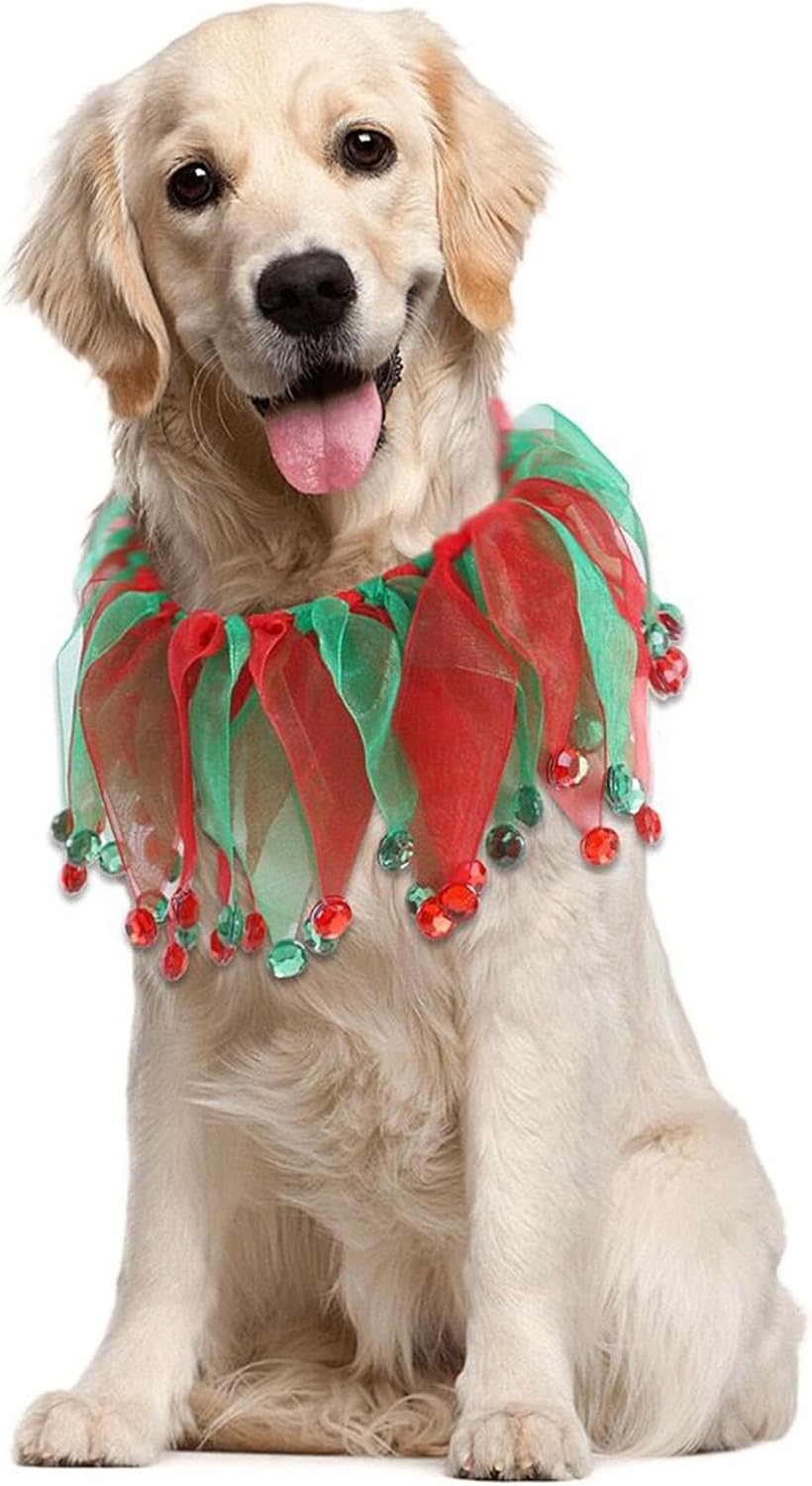 Lionheart glory Collares de Navidad para perros, accesorio elástico de vacaciones para perros, disfraz de mascota para fiesta de Navidad