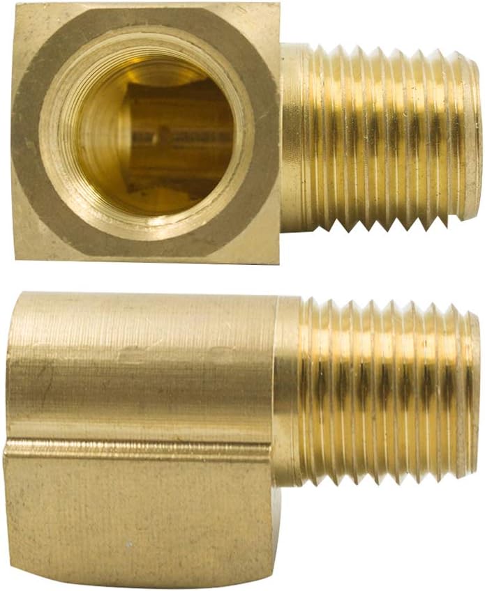 Legines Codo de calle de latón de 90 grados 14 “NPT macho x 14” NPT hembra Barstock tubería de montaje (paquete de 2)
