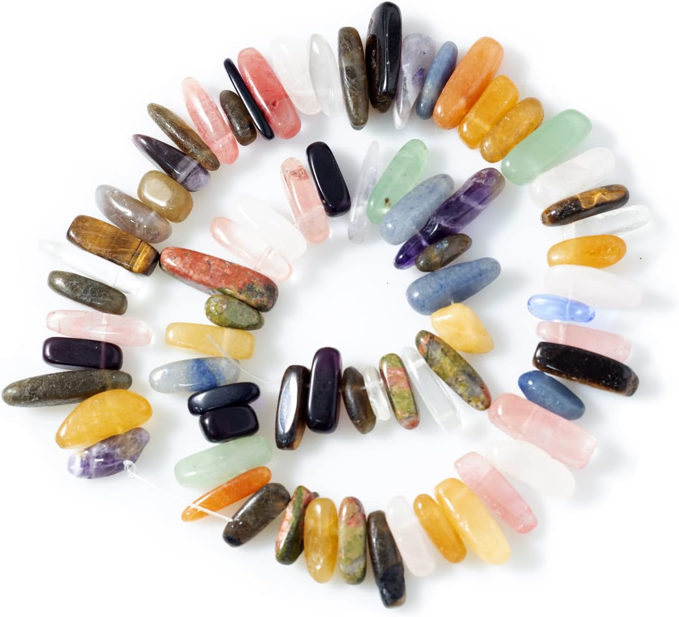 Cuentas de piedras preciosas auténticas de lágrima a granel para la fabricación de joyas, más de 70 piezas de piedras naturales perforadas de