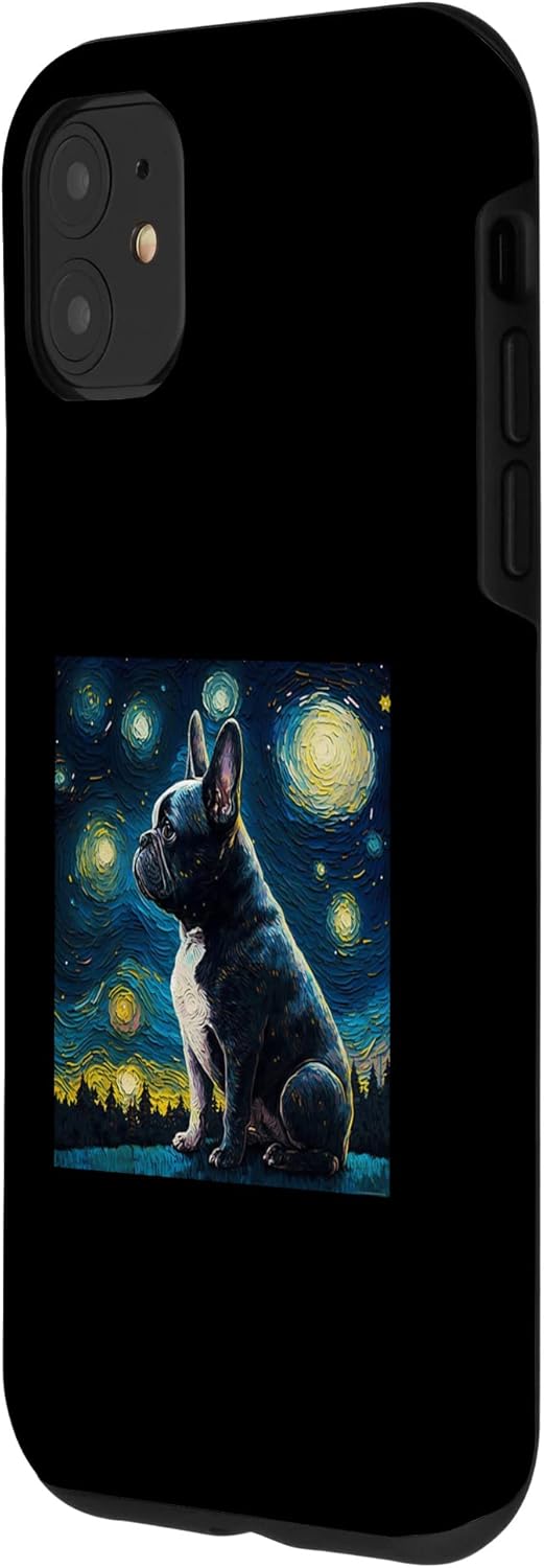 Funda para iPhone 11 Bulldog Francés Van Goh Dog Puppy