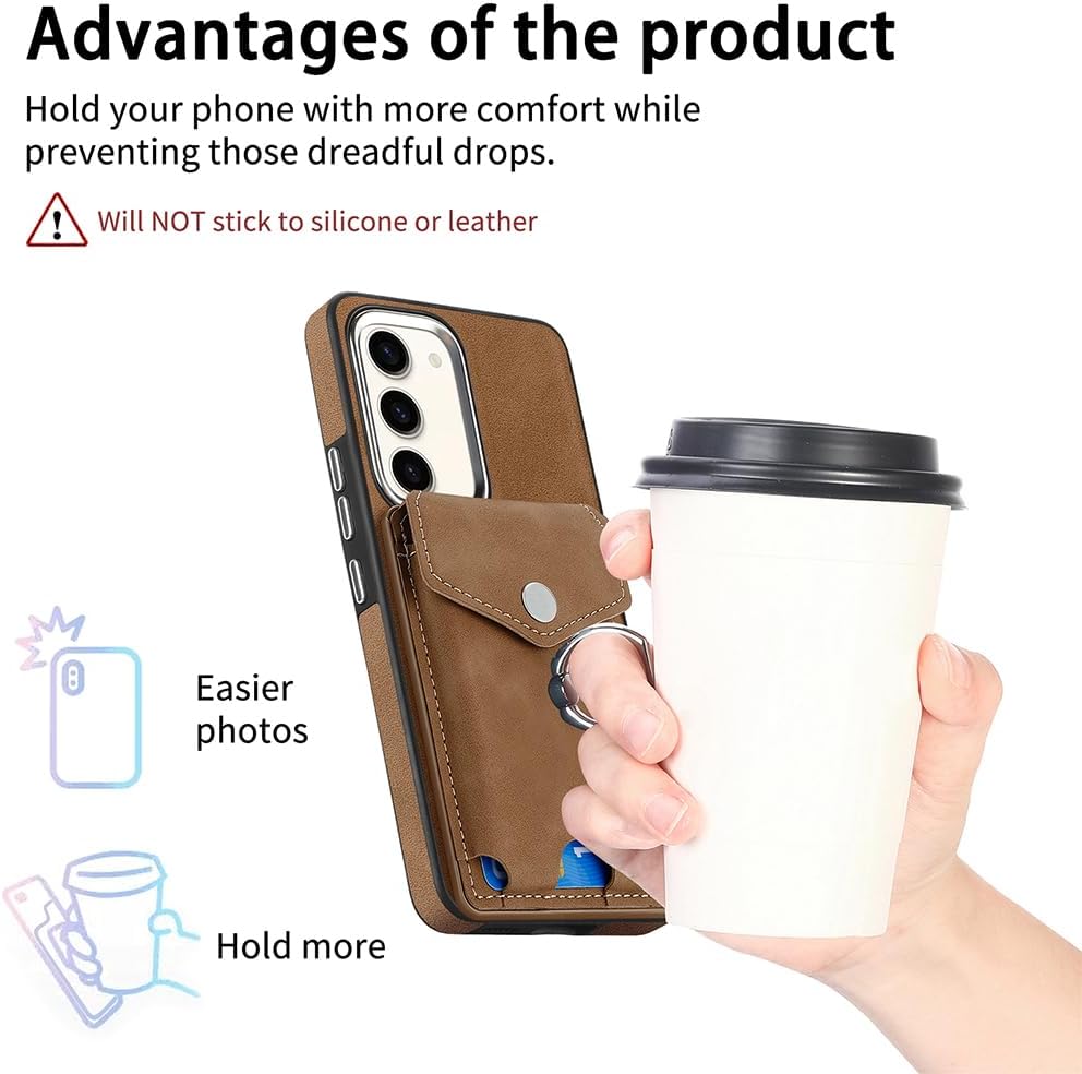 Asuwish Funda tipo cartera compatible con Samsung Galaxy S23 5G y protector de pantalla de vidrio templado, soporte para tarjetas, soporte