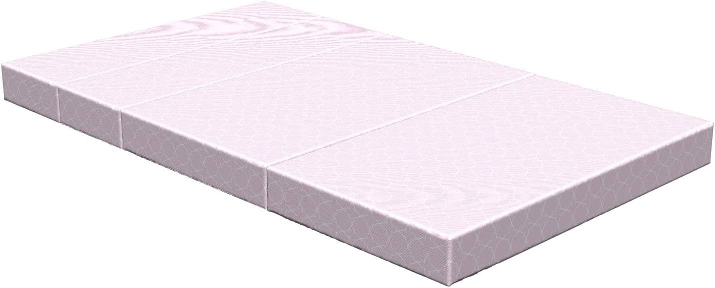 Ambesonne Colchón plegable Eastern, diseño oriental de línea fina, 78.7 x 47.2 pulgadas, rosa y blanco