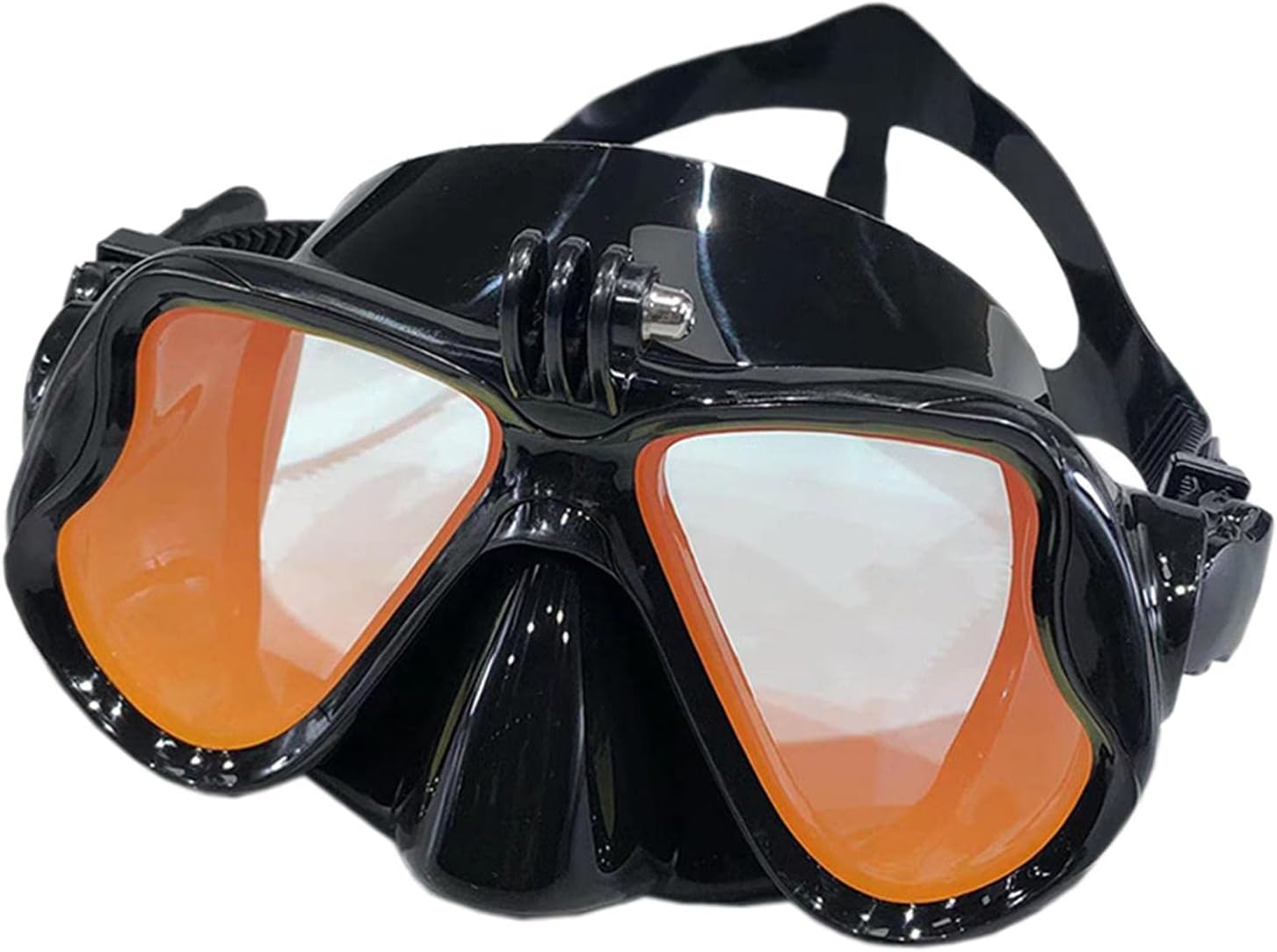 Máscara de buceo unisex Gafas de natación con soporte para cámara, gafas de natación de silicona para buceo libre, suministros de esnórquel, equipo