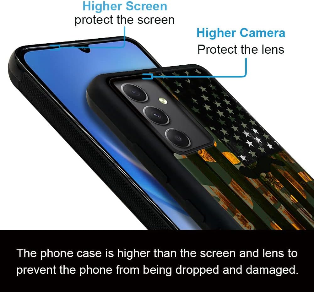 DJSOK Funda compatible con Samsung Galaxy A54 5G, diseño de camuflaje con diseño de bandera de árbol de lujo para hombres, niños y niñas, doble
