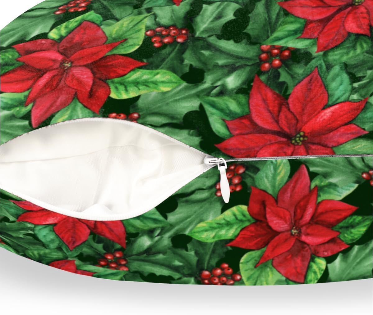 Pardick Fundas de almohada decorativas con diseño de bayas de acebo y flores de Navidad, fundas de almohada decorativas para dormitorio, sala de