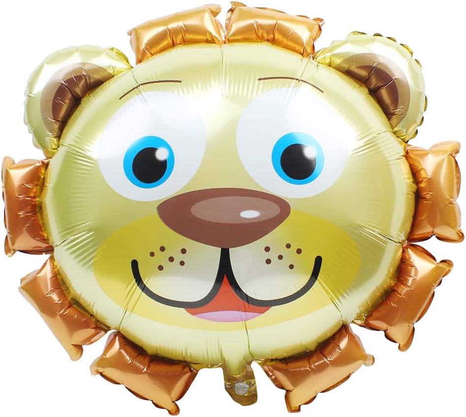Globos de cabeza de león 3D de animales de la selva, globos de león de carnaval para niños y niñas, suministros de fiesta de feliz cumpleaños,