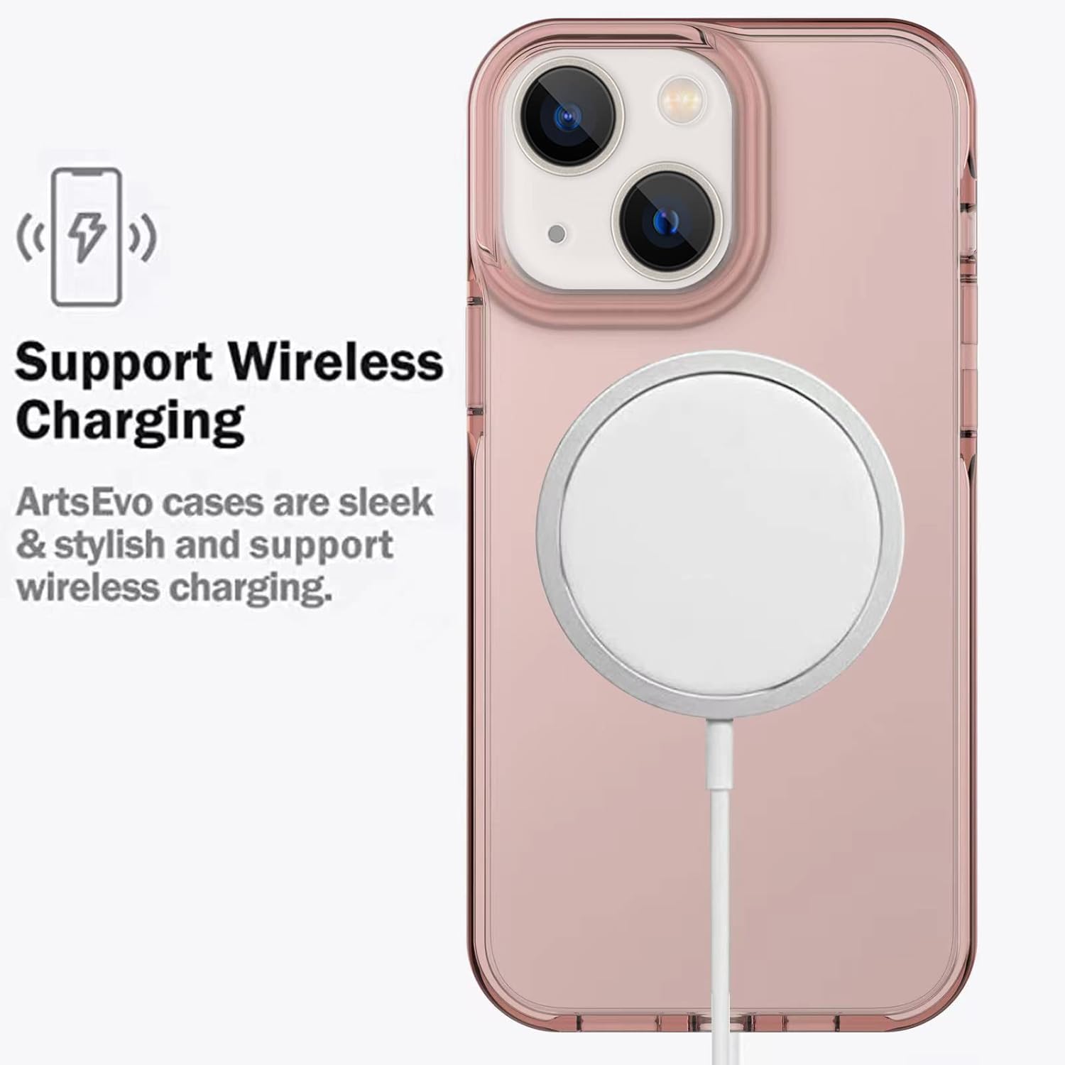 ArtsEvo Funda diseñada para iPhone 15, protección contra caídas de 6.6 pies, funda protectora de cámara de cuerpo completo, color rosa cereza
