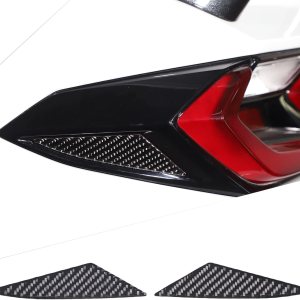 Adhesivo triangular de fibra de carbono real para luz trasera trasera compatible con Chevrolet Corvette C8 2020-2023, accesorios de moldura de Adhesivo triangular de fibra de carbono real para luz trasera trasera compatible con Chevrolet Corvette C8 2020-2023, accesorios de moldura de