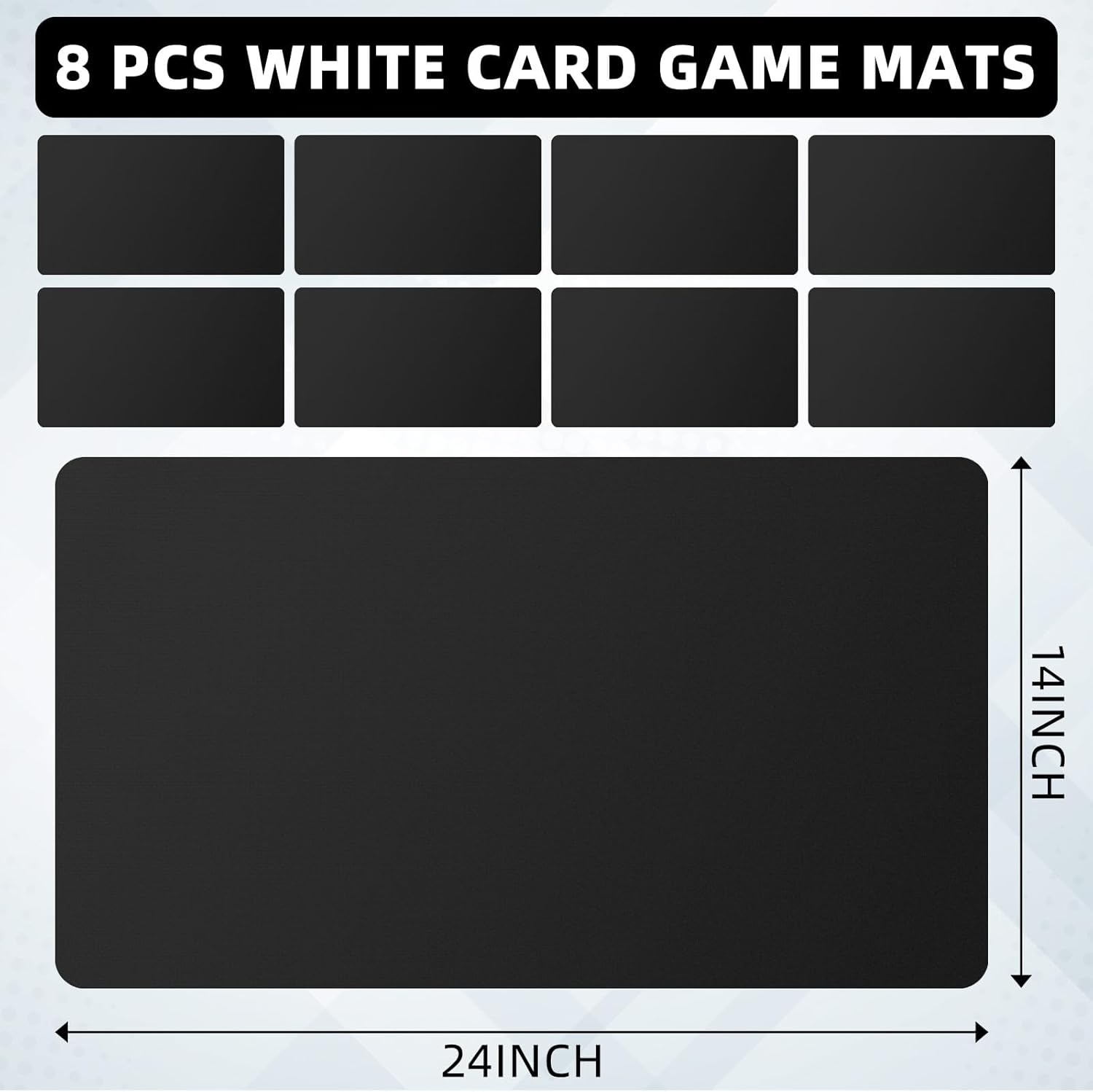 Yexiya 8 alfombrillas de juego de cartas de 14 x 24 pulgadas, tapete de juego en blanco de sublimación para juego de cartas, tapete de goma suave