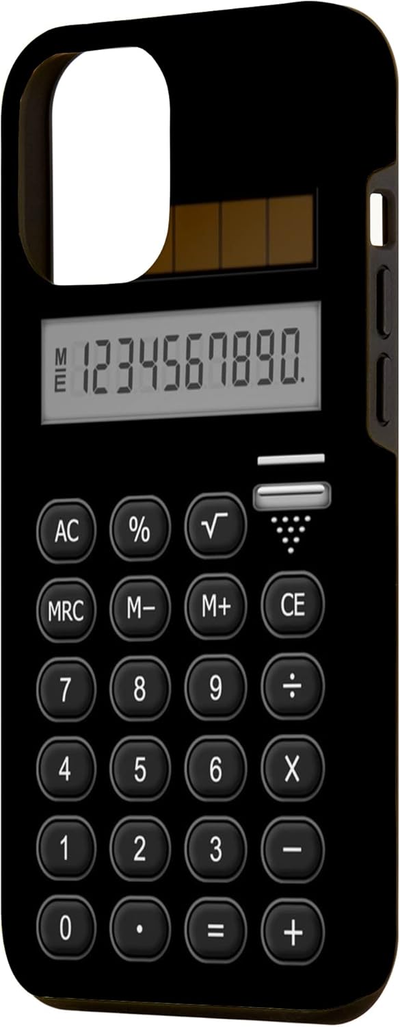Funda divertida para iPhone 12 Pro Max con calculadora retro para hombres y mujeres