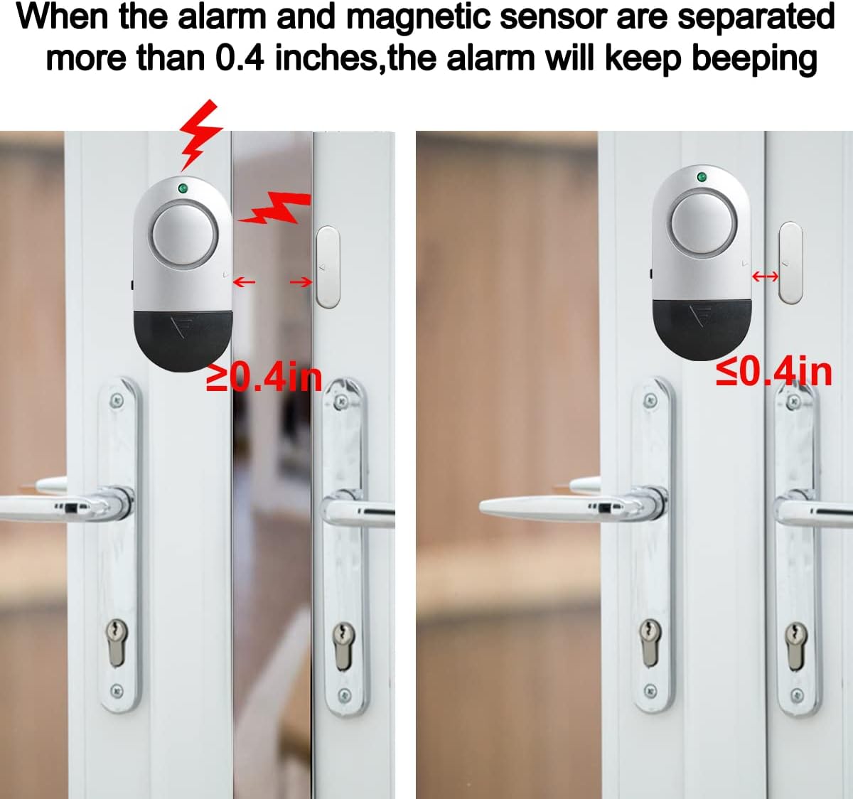Sensores de alarma para ventana, alarmas de puerta para seguridad del hogar ruidosas, 120 dB para ventana de piscina y puerta, alarmas para