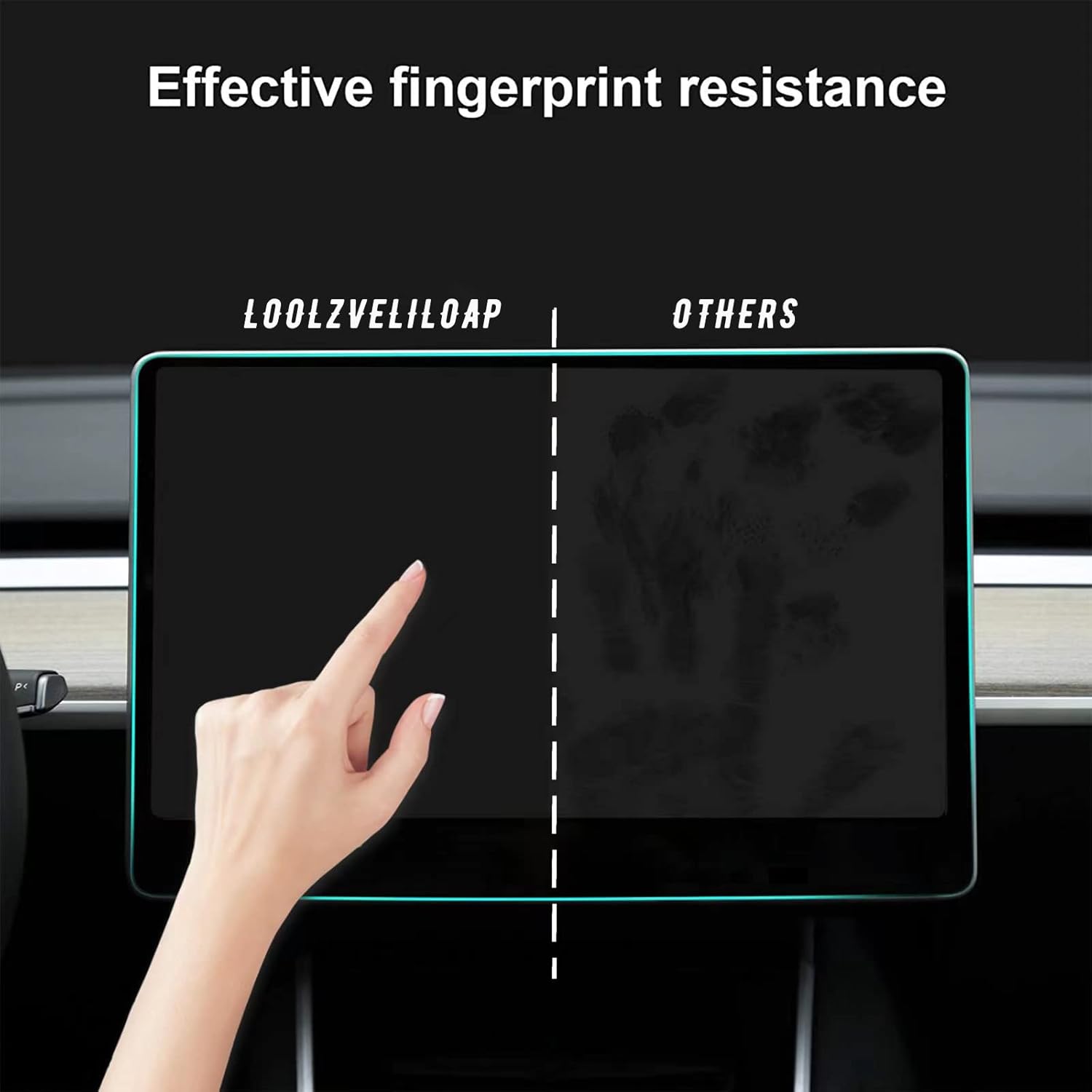 LOOLZVELILOAP GlasTR EZ FIT – Protector de pantalla de vidrio templado diseñado para Tesla Model 3  Y, cristal transparente