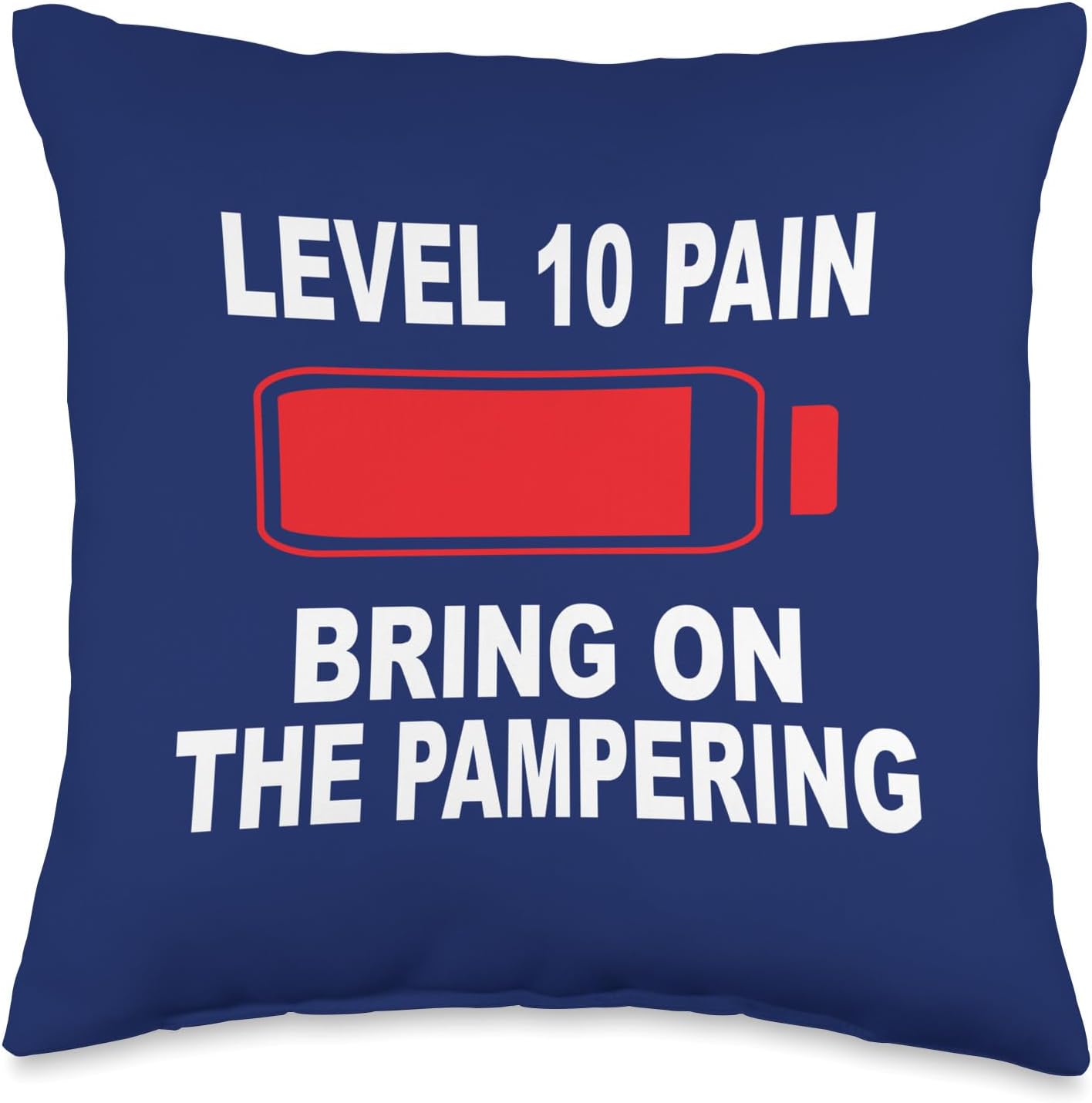 DesignsByKelley Best Wishes Fast Recovery Gifts Funny Level 10 Pain Bring On The Pampering Injury Recovery – Almohada de recuperación de lesiones,