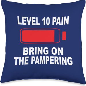 DesignsByKelley Best Wishes Fast Recovery Gifts Funny Level 10 Pain Bring On The Pampering Injury Recovery – Almohada de recuperación de lesiones, DesignsByKelley Best Wishes Fast Recovery Gifts Funny Level 10 Pain Bring On The Pampering Injury Recovery – Almohada de recuperación de lesiones,