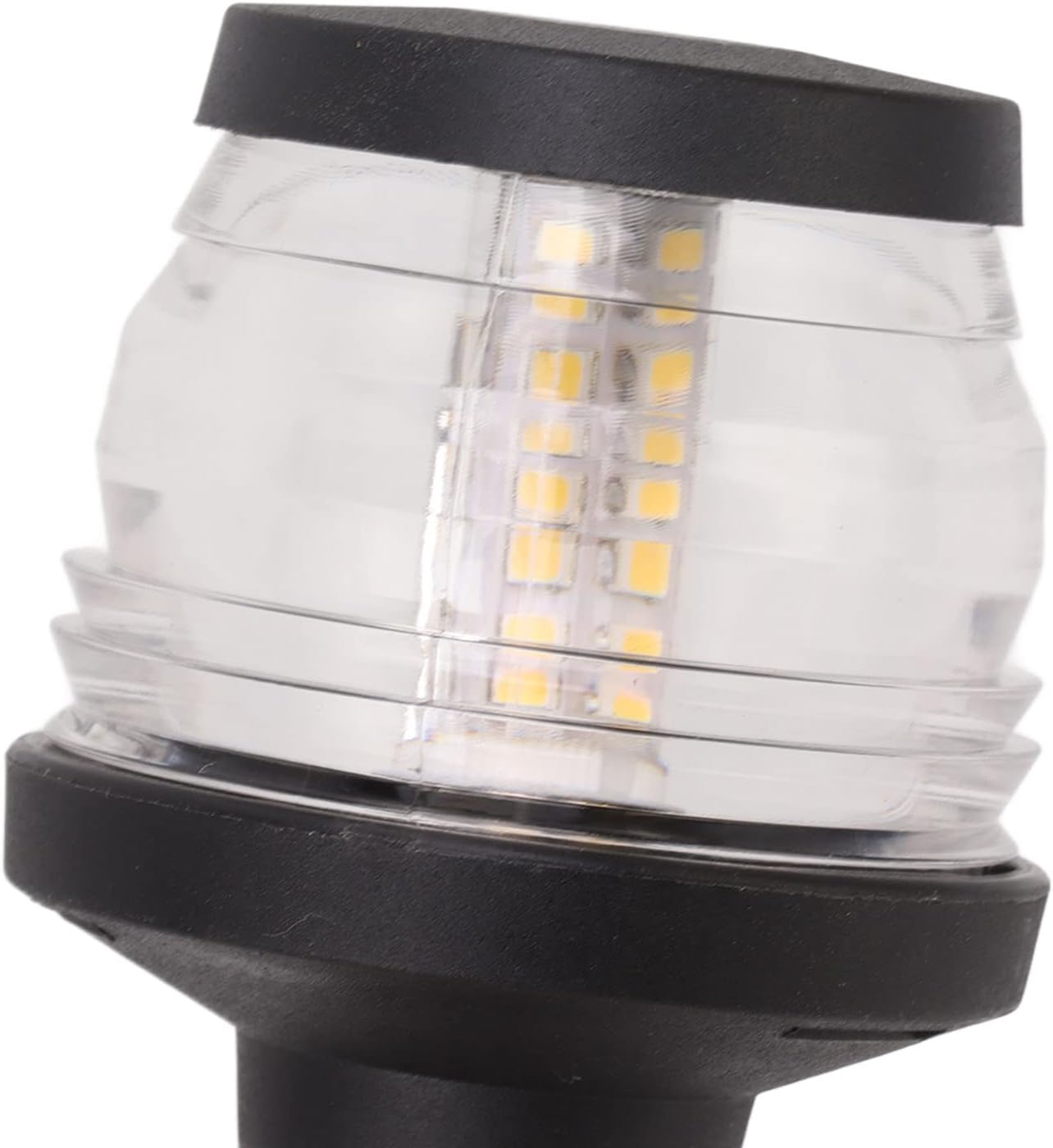 Yunseity Luz de popa para barco, luz LED de anclaje de 12 pulgadas, visibilidad de 2 NM, luces marinas todo redondo, IP65, impermeable, 360 grados,