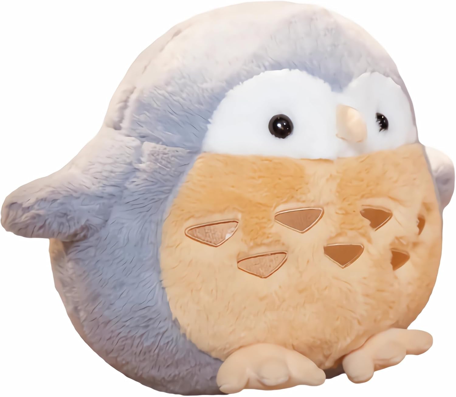 Juguetes de peluche de búho gris, almohada súper suave de peluche de búho gordito, lindo peluche de pájaro de Navidad, regalos de cumpleaños para