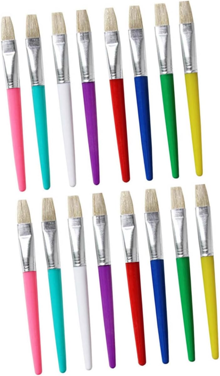 EXCEART 16 unids para pintura suministros de arte de nylon pintura pincel pintura suministros de arte pintura plana pincel pintura pinceles color