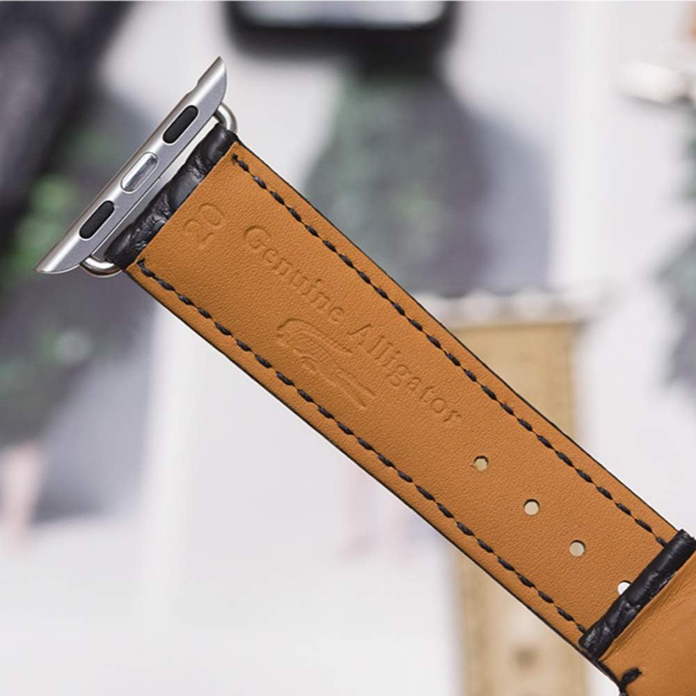 Moran – Correas de piel de cocodrilo compatibles con Apple Watch Band de 1.696 pulgadas, 1.654 pulgadas, 1.654 pulgadas, 1.654 pulgadas, 1.654