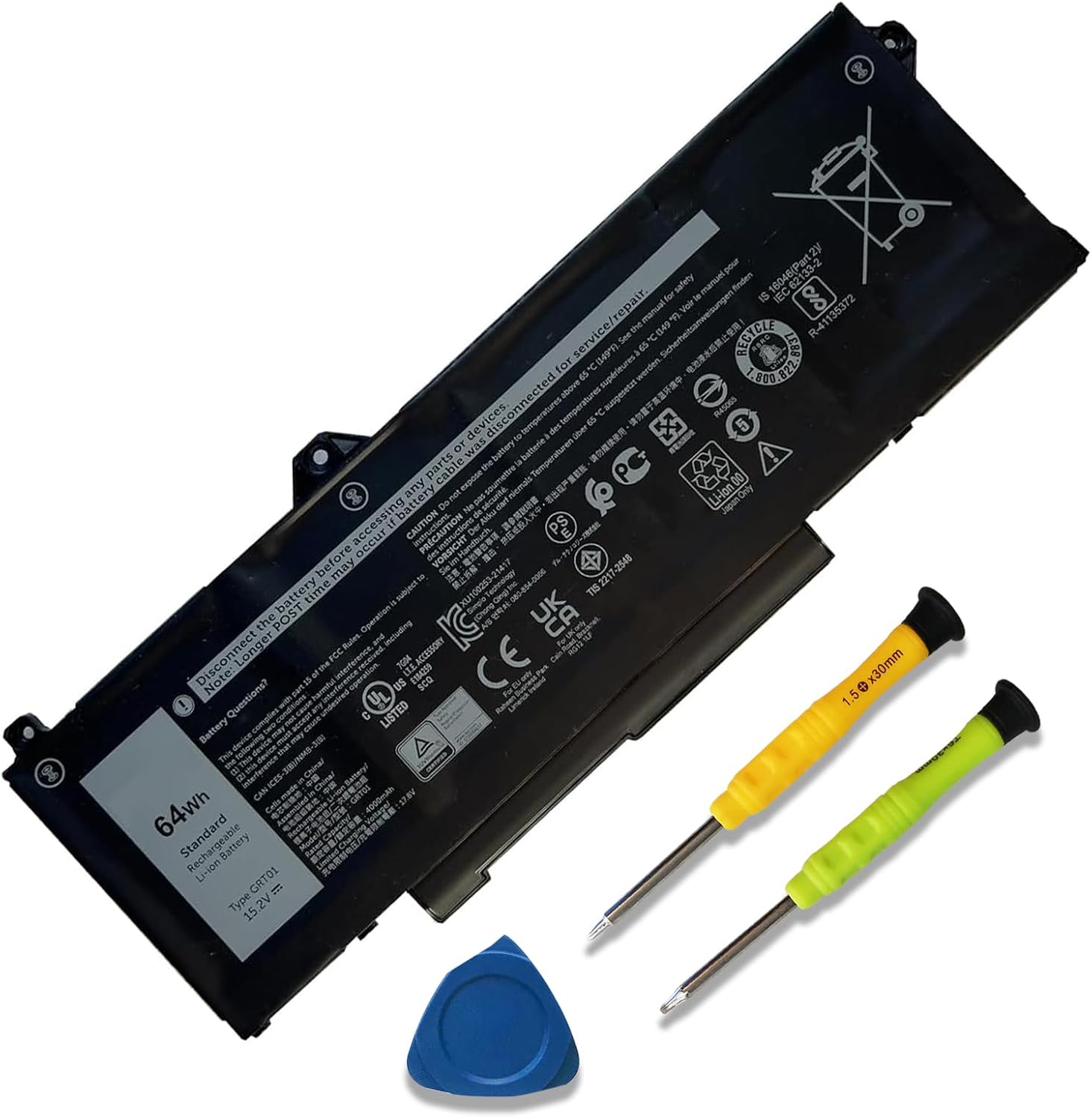 GRT01 64Wh – Batería de repuesto para laptop Dell Latitude 14 5421 5431 15 5521 5531 Precision 3470 3561 3571 Alienware m17 R5 AMD Series R05P0