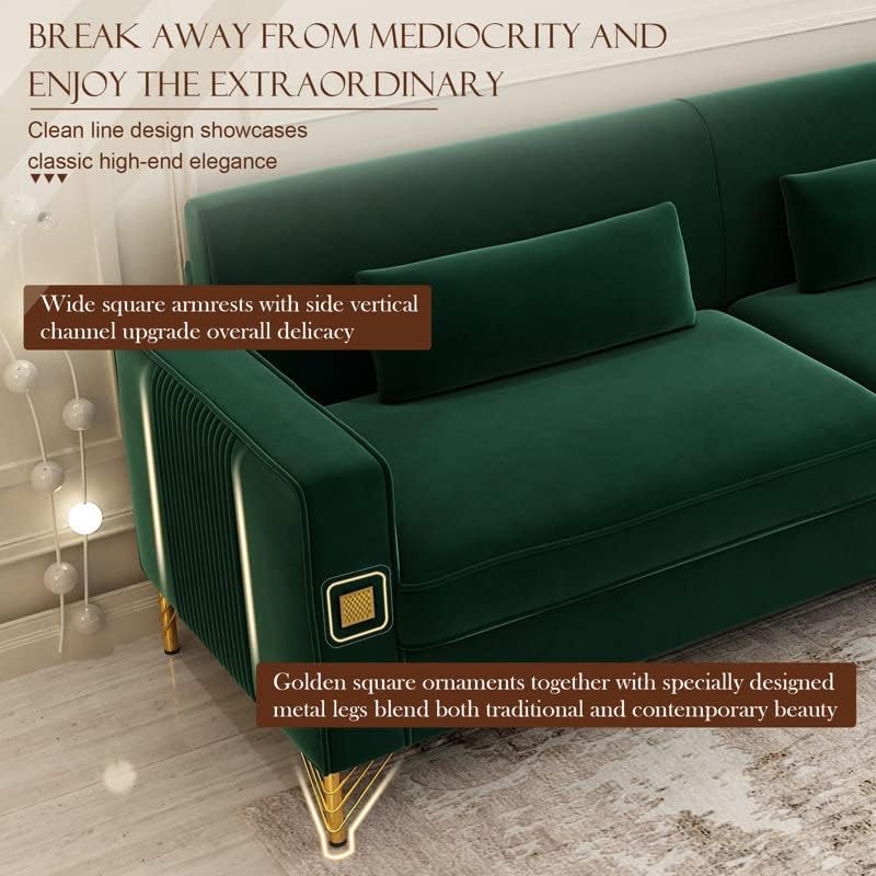 Sofá biplaza de 85 pulgadas, decoración moderna de mediados de siglo, sofás con brazo para sala de estar, muebles de asientos de amor copetudos de