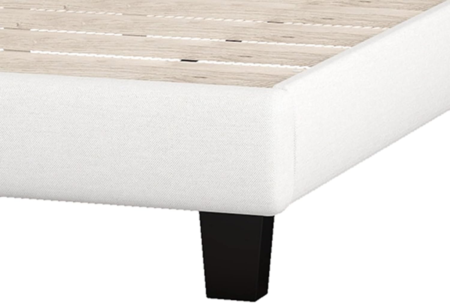 Cama de plataforma tapizada con cabecera curvada y detalles capitoné de diamante, soporte de listones de madera, no necesita somier, fácil montaje